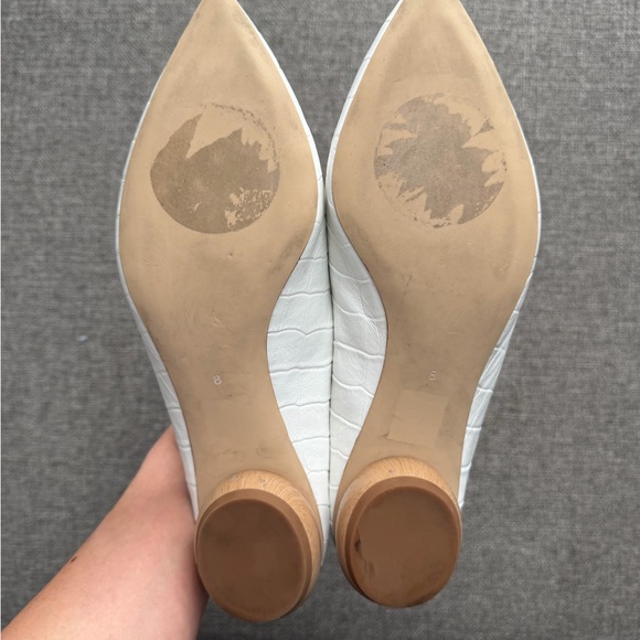 Jeffrey Campbell Viona Loafer White Croc with Wooden Heel - Picture 15 of 15